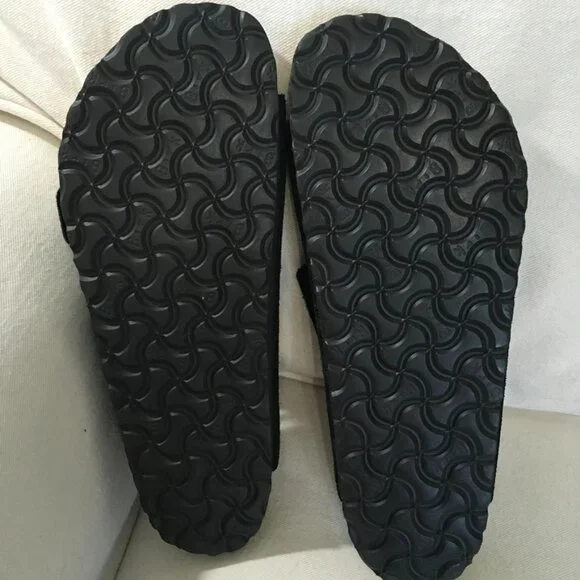 NWOT Birkenstock Arizona Black Suede Slide Sandal L10/M8 - Picture 4 of 6